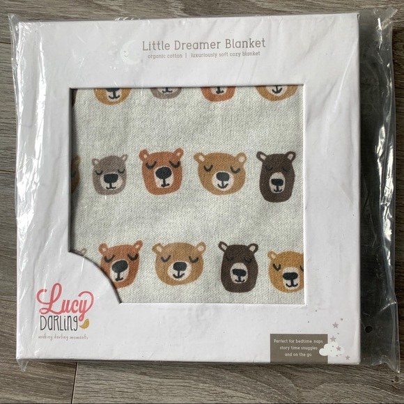 Lucy Darling Blanket Organic NWT - cute bear design - Picture 1 of 4